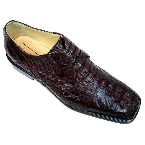 Tucci by Romano "King" Brown All-Over HornBack Crocodile Shoes